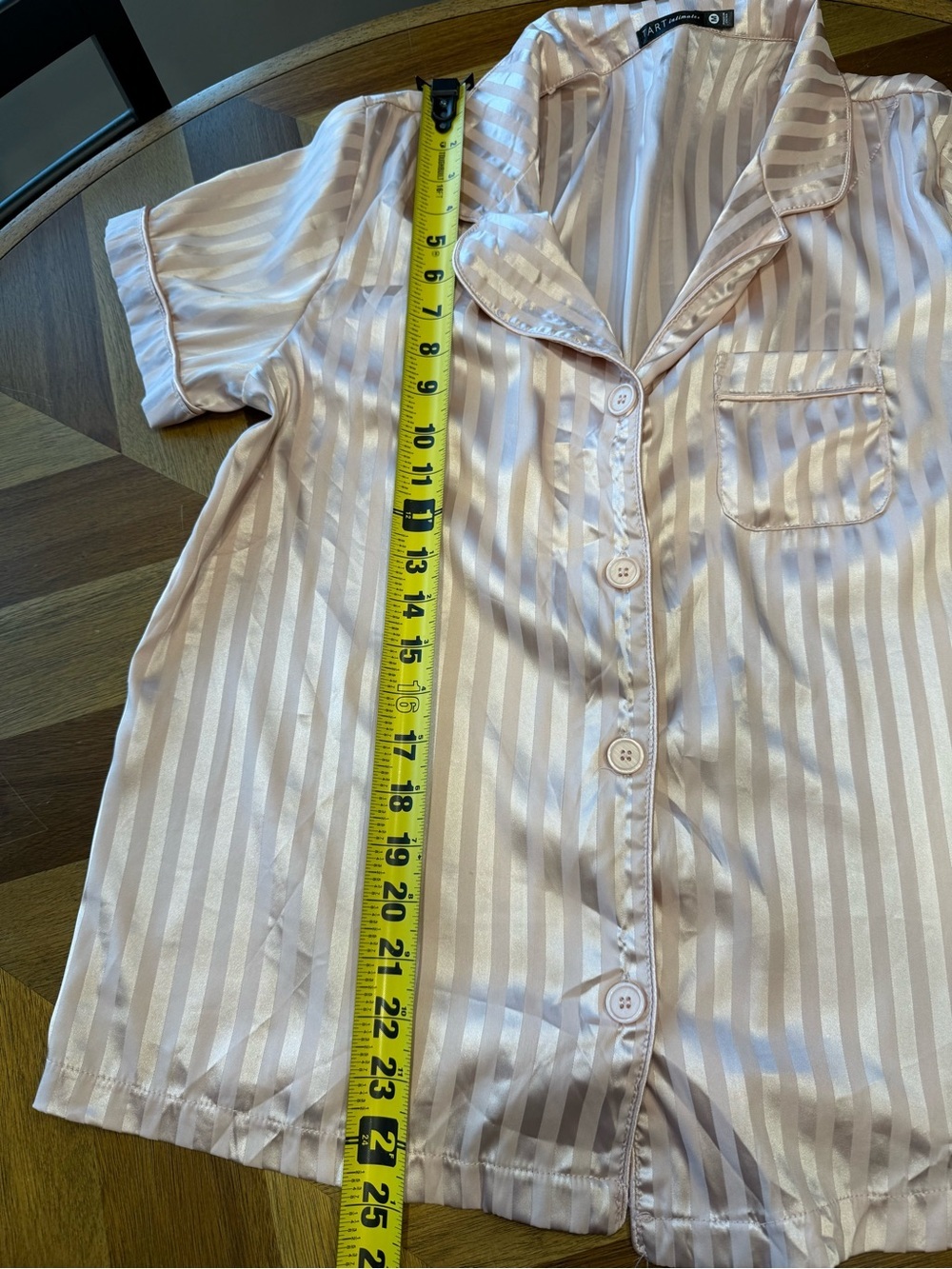 Tart Intimates Blush Pink Satin Stripe Two-Piece Pajama Set flaw - Picture 8 of 13